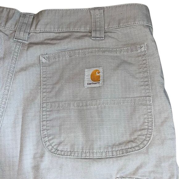 Carhartt Cargo Shorts Men 34/10 Relaxed Fit Stretch Canvas Rugged Flex Grey - Picture 3 of 4